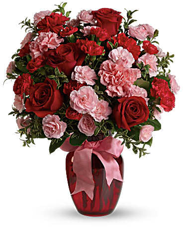 Bouquet with mix Red and Pink Roses